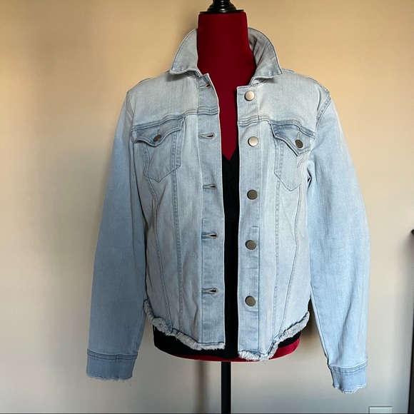 NYDJ Jackets & Blazers - NYDJ light wash jean jacket with frayed hem